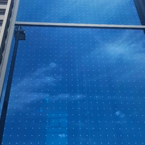 SEEN Vogelschutz an Treppenhaus-Verglasung